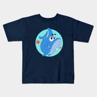 Cute shark cartoon character Kids T-Shirt